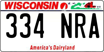 WI license plate 334NRA