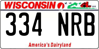 WI license plate 334NRB