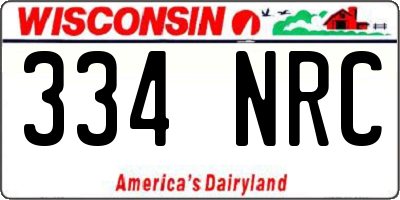 WI license plate 334NRC