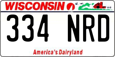 WI license plate 334NRD