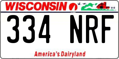 WI license plate 334NRF