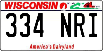 WI license plate 334NRI