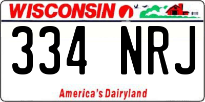 WI license plate 334NRJ