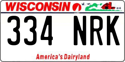 WI license plate 334NRK