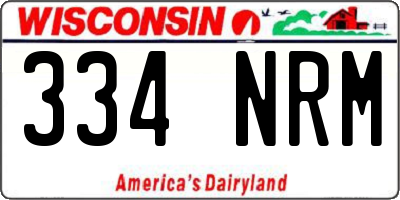 WI license plate 334NRM