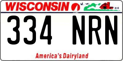 WI license plate 334NRN