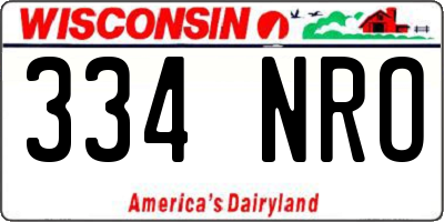 WI license plate 334NRO