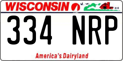 WI license plate 334NRP