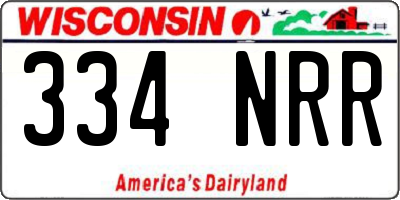 WI license plate 334NRR