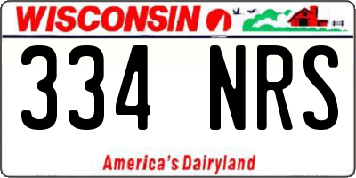 WI license plate 334NRS
