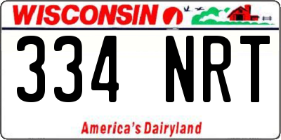 WI license plate 334NRT