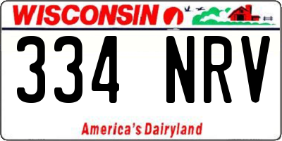 WI license plate 334NRV