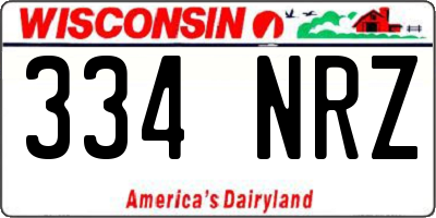 WI license plate 334NRZ