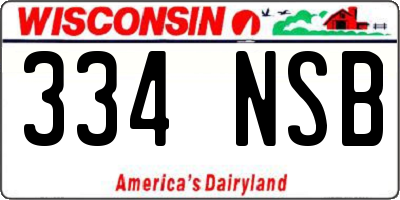 WI license plate 334NSB