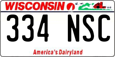 WI license plate 334NSC