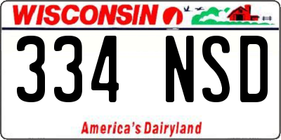 WI license plate 334NSD