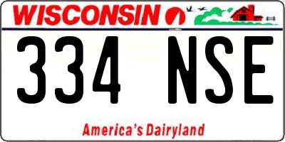 WI license plate 334NSE