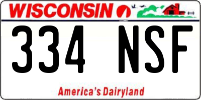 WI license plate 334NSF