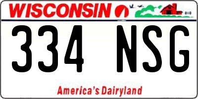 WI license plate 334NSG
