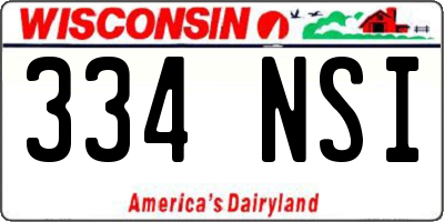 WI license plate 334NSI