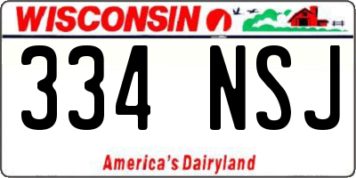 WI license plate 334NSJ