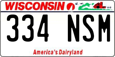 WI license plate 334NSM