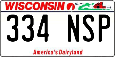 WI license plate 334NSP