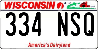 WI license plate 334NSQ