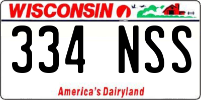 WI license plate 334NSS