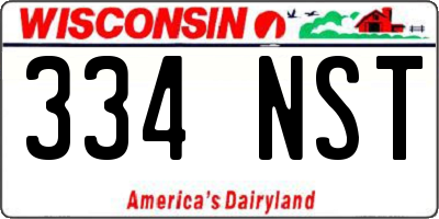 WI license plate 334NST