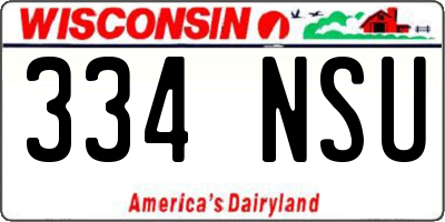 WI license plate 334NSU
