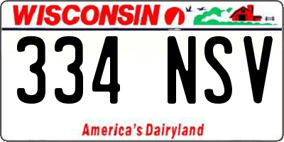 WI license plate 334NSV
