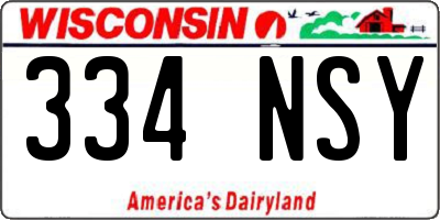 WI license plate 334NSY