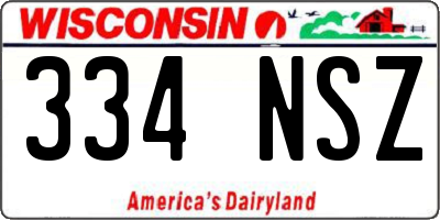 WI license plate 334NSZ