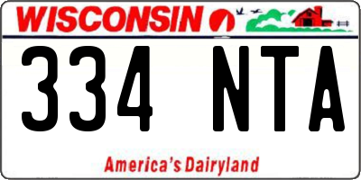 WI license plate 334NTA