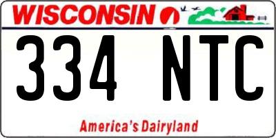 WI license plate 334NTC