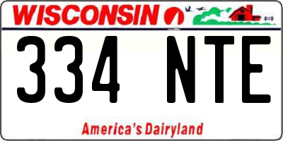 WI license plate 334NTE