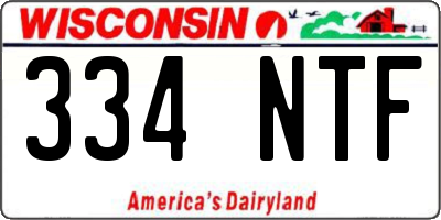 WI license plate 334NTF