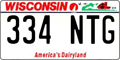 WI license plate 334NTG
