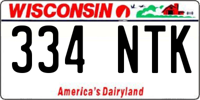 WI license plate 334NTK