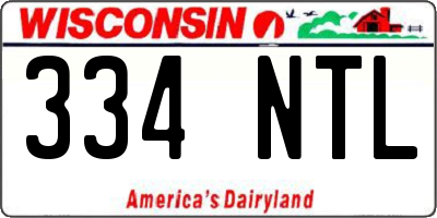 WI license plate 334NTL