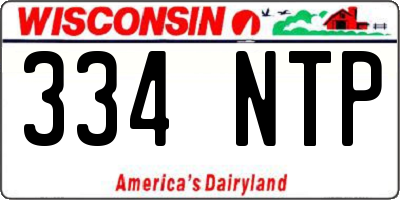WI license plate 334NTP