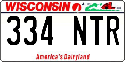 WI license plate 334NTR