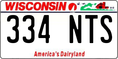 WI license plate 334NTS