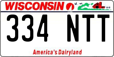 WI license plate 334NTT