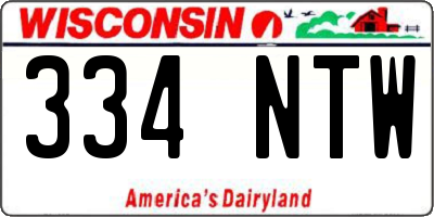 WI license plate 334NTW