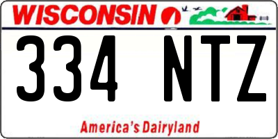 WI license plate 334NTZ