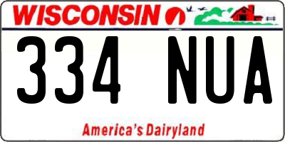 WI license plate 334NUA