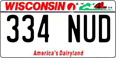WI license plate 334NUD
