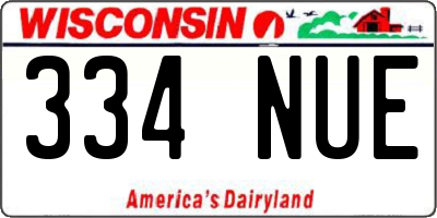 WI license plate 334NUE